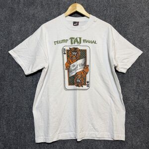 Donald Trump Taj Mahal Shirt Mens XL White Bengal Club Tiger Graphic Casino 90s
